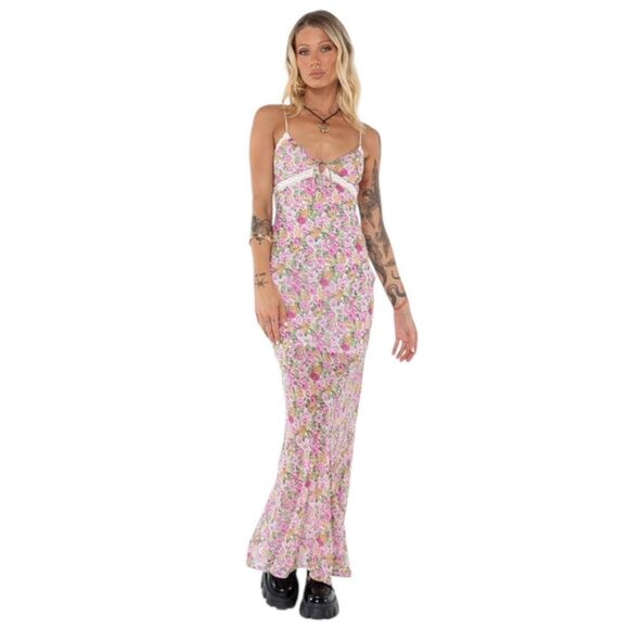 NWT Princess Polly Emily Maxi Dress Pink Floral - Picture 3 of 15